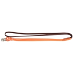 ****PHOTO SAMPLE*** $10 Hunter Orange Trail Reins with Brown Super Grip - 5 foot per side 10 foot overall with Snaps on Bit Ends