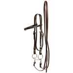 WESTERN BRIDLE with Center Ring Browband made from LEATHER