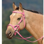 pink BETA BIOTHANE Sidepull Bitless Bridle