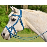 lightblue BETA BIOTHANE Sidepull Bitless Bridle