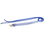 ****CLEARANCE ITEM*** $10 Blue Reflective Beta Biothane Western Split Reins with Snaps on Bit Ends