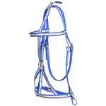 ****CLEARANCE ITEM*** $20 Blue Reflective Beta Biothane War Bridle Headstall - Horse Size