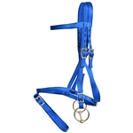 ****CLEARANCE ITEM*** $10 Blue Nylon English Bridle Headstall with Flash Noseband Cavesson - Horse Size
