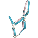 METALLIC LEATHER PADDED Beta Biothane 5 Snap Convertible Halter