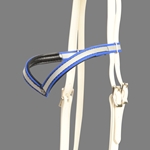 ****PHOTO SAMPLE*** $5 Blue Reflective Beta Biothane V Browband - Horse Size