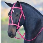 pink MEDIEVAL BAROQUE WAR or PARADE BRIDLE made from BETA BIOTHANE (Solid Colored) 