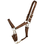 ****PHOTO SAMPLE*** $20Brown Nylon 5 Snap Convertible Grooming Halter - Horse Size