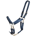 ****PHOTO SAMPLE*** $20 Navy Blue Nylon 5 Snap Convertible Grooming Halter - Horse Size