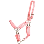 ****PHOTO SAMPLE*** $20 Soft Pink Nylon 5 Snap Convertible Grooming Halter - Horse Size