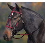 maroon(burgundy/wine)overlay BETA BIOTHANE with OVERLAY Medieval Baroque War or Parade Bridle