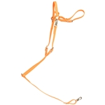 ****PHOTO SAMPLE*** $25 Mango Orange Beta Biothane English Breast Collar with Pink Thread - Horse Size