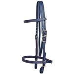 ****PHOTO SAMPLE*** $20 Navy Blue Beta Biothane English Headstall with Pink Thread - Horse Size