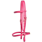 ****PHOTO SAMPLE*** $20 Magenta Pink Beta Biothane English Headstall with Pink Thread - Horse Size