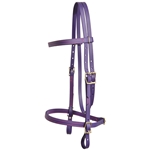 ****PHOTO SAMPLE*** $20 Purple Beta Biothane English Headstall with Pink Thread - Horse Size