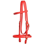 ****PHOTO SAMPLE*** $20 Red Beta Biothane English Headstall with Pink Thread - Horse Size