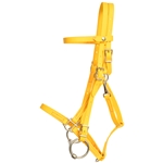 ****PHOTO SAMPLE*** $30 Sunflower Yellow Beta Biothane Quick Change Halter Bridle Headstall with Pink Thread - Horse Size