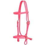 ****PHOTO SAMPLE*** $20 Bubblegum Pink Beta Biothane English Headstall with Pink Thread - Horse Size