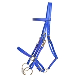 ****PHOTO SAMPLE*** $30 Royal Blue Beta Biothane Halter Bridle with Bit Hangers Headstall with Pink Thread - Horse Size