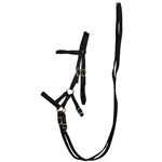 ****PHOTO SAMPLE*** $30 Black Nylon Sidepull Bitless Bridle with Matching English Reins - Horse Size