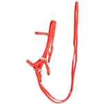 ****PHOTO SAMPLE*** $30 Orange Nylon Sidepull Bitless Bridle with Matching English Reins - Horse Size