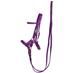 ****PHOTO SAMPLE*** $30 Purple Nylon Sidepull Bitless Bridle with Matching English Reins - Horse Size