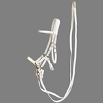 ****PHOTO SAMPLE*** $30 White Nylon Sidepull Bitless Bridle with Matching English Reins - Horse Size