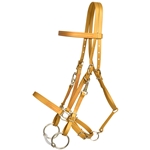 ****PHOTO SAMPLE*** $30 - Gold with Pink Thread Beta Biothane Halter Bridle with Bit Hangers Headstall - Horse Size
