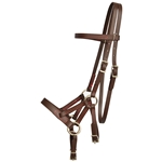 ****PHOTO SAMPLE*** $30 - Dark Brown with Pink Thread Sidepull Bitless Headstall - Horse Size