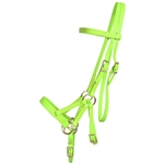 ****PHOTO SAMPLE*** $30 Apple Green with Pink Thread Beta Biothane Sidepull Bitless Headstall - Horse Size