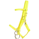 ****PHOTO SAMPLE*** $30 Safety Yellow with Pink Thread Beta Biothane QUICK CHANGE HALTER BRIDLE HEADSTALL - Horse Size