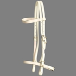 ****PHOTO SAMPLE*** $20 White with Pink Thread Beta Biothane English Headstall - Horse Size