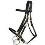 ****PHOTO SAMPLE*** $25 Black Leather Halter Bridle with Bit Hangers Headstall - Cob Size