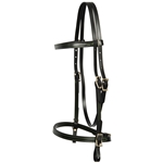 ****PHOTO SAMPLE*** $20 Black Better Than Leather English Headstall with Lime Green Thread - Horse Size