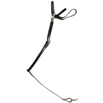 ****PHOTO SAMPLE*** $25 Black Better Than Leather English Breast Collar with Lime Green Thread - Horse Size