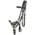 ****PHOTO SAMPLE*** $30 Black Better Than Leather with Lime Green Thread Sidepull Headstall - Horse Size
