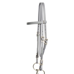 ****PHOTO SAMPLE*** $20 Gray Beta Biothane with Lime Green Thread Western Headstall - Horse Size