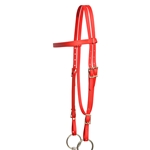 ****PHOTO SAMPLE*** $20 Red Beta Biothane with Lime Green Thread Western Headstall - Horse Size