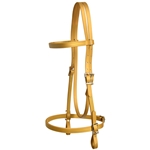 ****PHOTO SAMPLE*** $20 Gold Beta Biothane with Lime Green Thread English Headstall - Horse Size