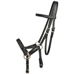 ****PHOTO SAMPLE*** $30 Black Beta Biothane with Lime Green Thread Sidepull Bitless Headstall - Horse Size