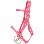 ****PHOTO SAMPLE*** $30 Bubblegum Pink with LIME GREEN THREAD Beta Biothane QUICK CHANGE HALTER BRIDLE HEADSTALL - Horse Size