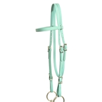 ****PHOTO SAMPLE*** $20 Dusty Turquoise Beta Biothane with Green Thread Western Headstall - Horse Size