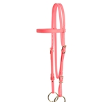 ****PHOTO SAMPLE*** $20 Bubblegum Pink Beta Biothane with Green Thread Western Headstall - Horse Size