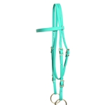 ****PHOTO SAMPLE*** $20 Turquoise Beta Biothane with Green Thread Western Headstall - Horse Size
