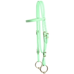****PHOTO SAMPLE*** $20 Seafoam/Mint Green Beta Biothane with Green Thread Western Headstall - Horse Size