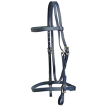 ****PHOTO SAMPLE*** $20 Navy Blue Beta Biothane with Green Thread English Headstall - Horse Size