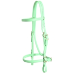 ****PHOTO SAMPLE*** $20 Mint/Seafoam Green Beta Biothane with Green Thread English Headstall - Horse Size