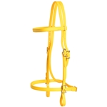****PHOTO SAMPLE*** $20 Sunflower Yellow Beta Biothane with Green Thread English Headstall - Horse Size