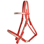****PHOTO SAMPLE*** $25 Chili Red Beta Biothane with Gray Overlay Picnic Bridle Headstall - Horse Size