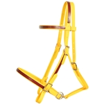 ****PHOTO SAMPLE*** $20 Sunshine Yellow Beta Biothane with Burgundy Overlay Picnic Bridle Headstall - Horse Size