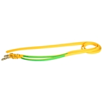 ****PHOTO SAMPLE*** $10 Sunflower Yellow Beta Biothane with Light Green Overlay Western Split Reins with Snaps on Bit Ends